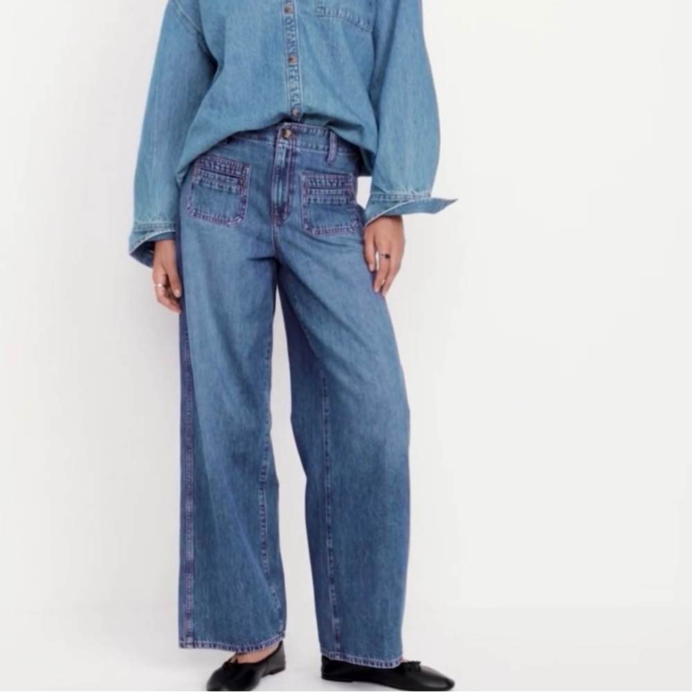 Old Navy High-Waisted Baggy Wide-Leg Trouser Jeans NWOT